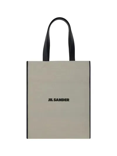 Jil Sander Tote Book Handbag In Beige