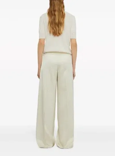 Jil Sander Satin Trousers In Ivory