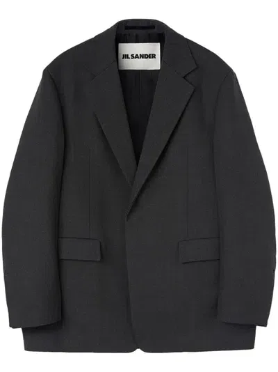 Jil Sander Twill Blazer In Black