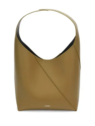 Jil Sander Vertigo Hobo Medium Tote Bag In Green