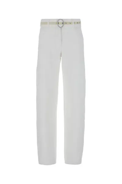 Jil Sander White Denim Jeans In 102