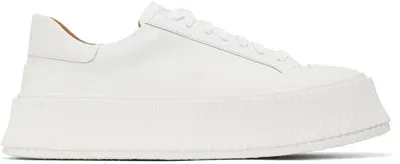 Jil Sander White Low-top Platform Sneakers In 102 Neve