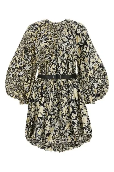 Jil Sander Floral Print Belted In Multicolor