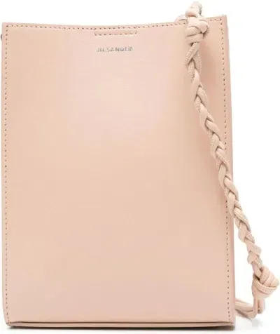 Jil Sander Small Tangle Leather Crossbody Bag In Rosa