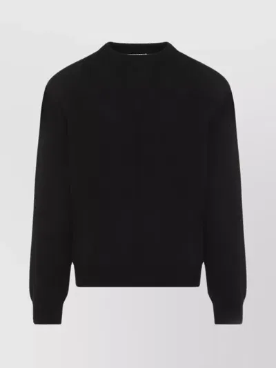 Jil Sander Wool-blend Crew Neck Pullover In Black