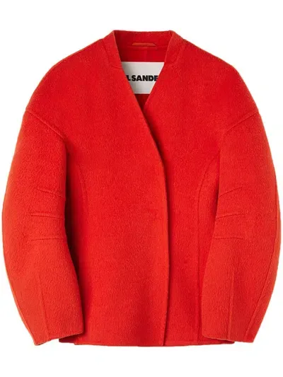 Jil Sander Wool-blend Jacket In Red