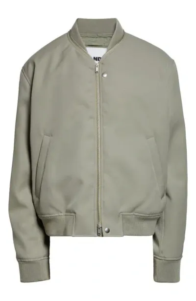 Jil Sander Wool Bomber Jacket In Green