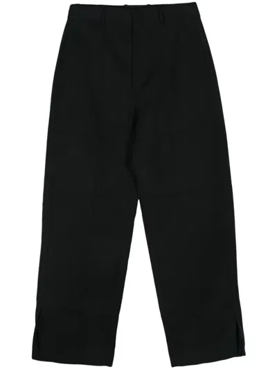 Jil Sander Wide-leg Wool Trousers In Black