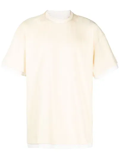 Jil Sander Logo-print Two-tone T-shirt In Yellow