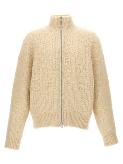 Jil Sander Zip Cardigan In Beige