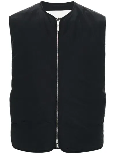 Jil Sander Down Vest In Black