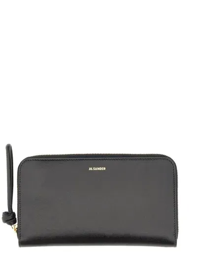 Jil Sander Zipped Wallet In Black