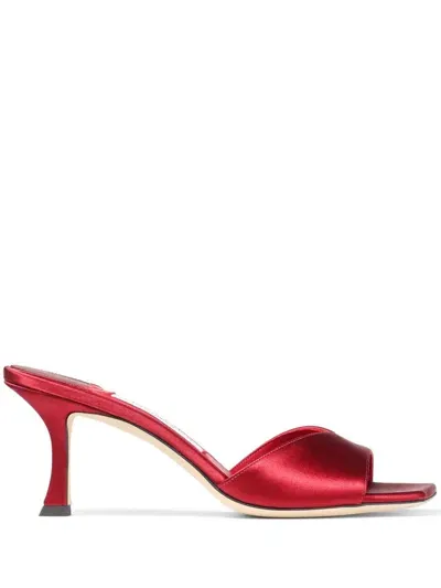 Jimmy Choo 70mm Skye Mules In Ruby Red