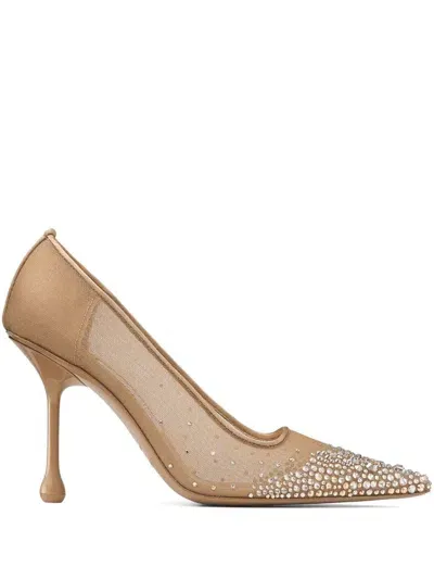 Jimmy Choo 95mm Ixia Pumps In Nude