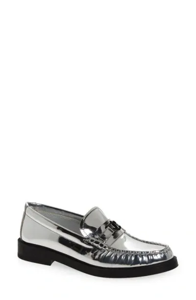 Jimmy Choo Addie Jc Metallic Loafer In Silver