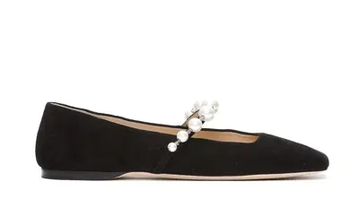 Jimmy Choo Ade Suede Flat In Black