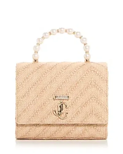 Jimmy Choo Avenue Woven Top Handle Shoulder Bag In Natural Gold