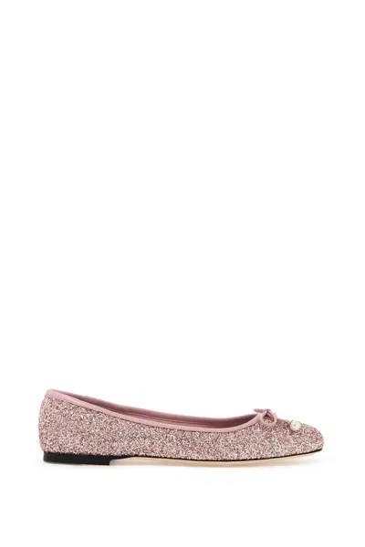 Jimmy Choo Ballerine Elme Glitterate In Pink