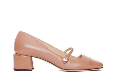 Jimmy Choo Beige Leather Elisa Pumps In Biscuit/biscuit