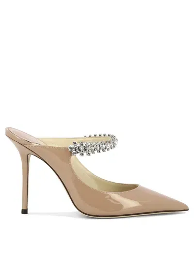 Jimmy Choo Bing 100 Patent Pump In Beige