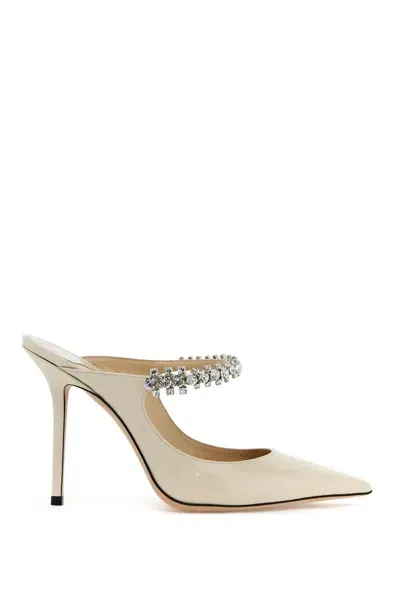 Jimmy Choo Bing Crystal Mules In Cream