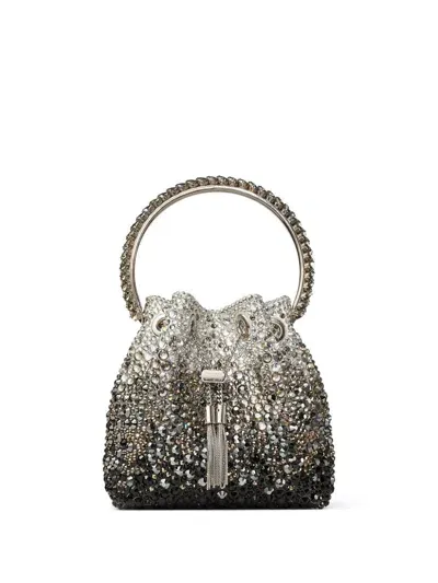 Jimmy Choo Black Bon Bon Crystal-embellished Bag