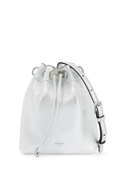 Jimmy Choo "bon Bon Bucket N/s Shoulder Bag" In Silver