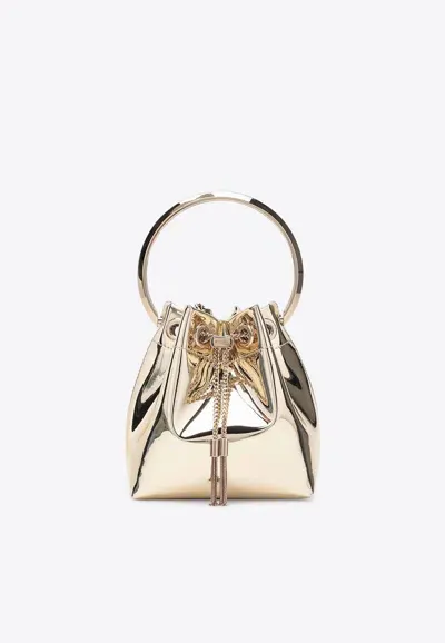 Jimmy Choo Bon Bon Metallic Bucket Bag In Gold