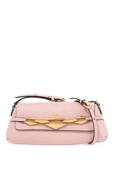 Jimmy Choo Borsa A Tracolla Diamond In Pelle Stampa Lucertola In Pink