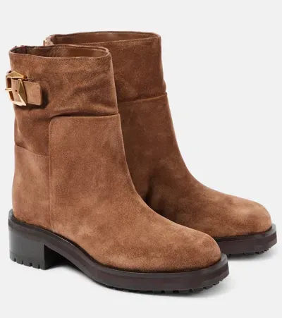 Jimmy Choo Brooklyn 50 Suede Ankle Boots In Brown