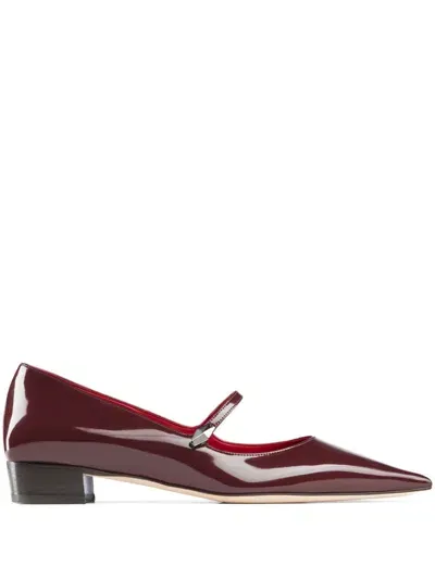 Jimmy Choo Carolyn Ballerina Shoes In Garnet/red