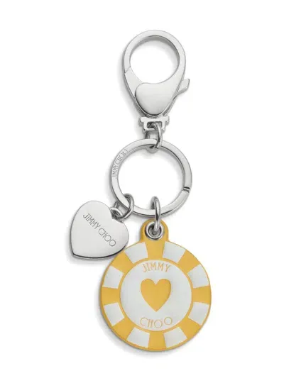 Jimmy Choo Casino Chip Charm In Silber