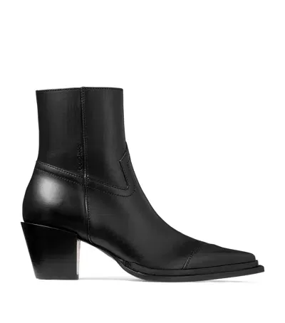 Jimmy Choo Cece 60 Leather Ankle Boots In Black