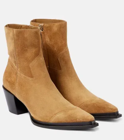 Jimmy Choo Cece 60 Suede Ankle Boots In Beige