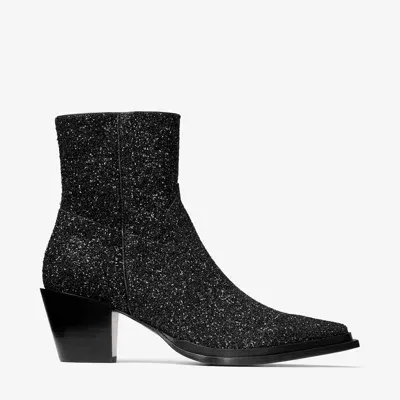 Jimmy Choo Cece Ab 60mm Glitter Ankle Boots In Black