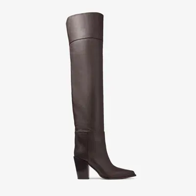 Jimmy Choo Cece Over The Knee Boot 80 In Coffee