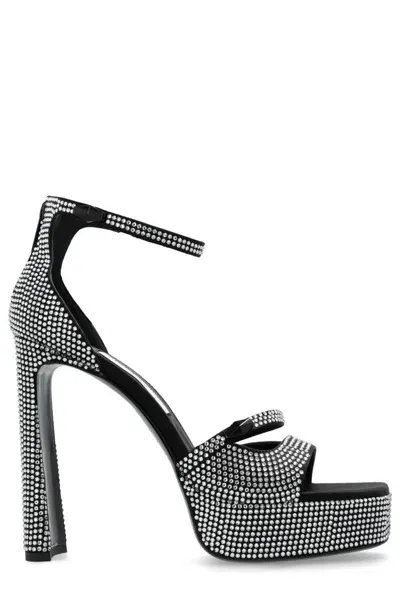 Jimmy Choo Claressa Embellished Platform Sandals In Black