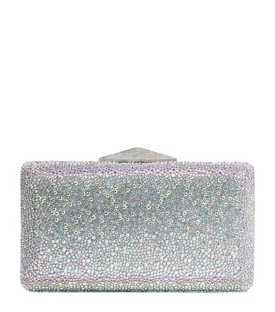 Jimmy Choo Crystal-embellished Clemmie Clutch Bag In Metallic