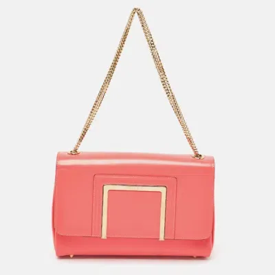 Pre-owned Jimmy Choo Dark Pink Glazed Leather Alba Shoulder Bag