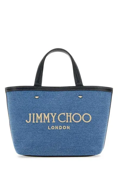 Jimmy Choo Denim Mini Marli Handbag In Denimecrunavylightgold