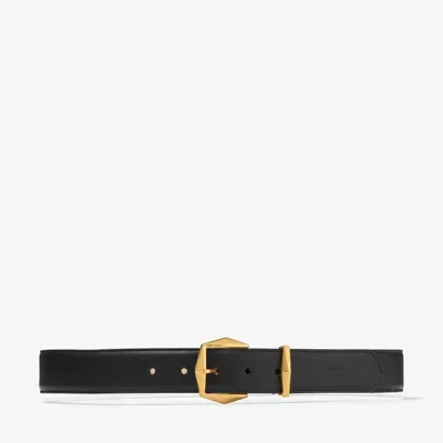 Jimmy Choo Diamond Buckle Belt In Black