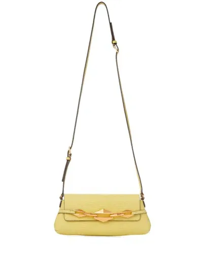 Jimmy Choo Diamond Leather Shoulder Bag In Sunbleached Yellow/gold