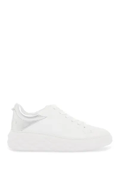 Jimmy Choo Diamond Maxi/f Leather Sneaker In White