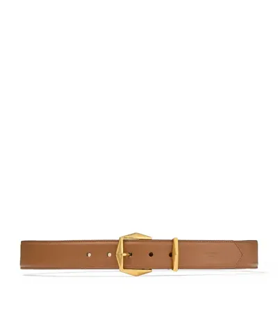 Jimmy Choo Diamond-motif Belt In Brown