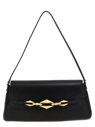 Jimmy Choo Diamond Shoulder E/w Shoulder Bag In Black