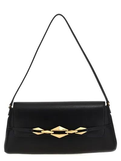 Jimmy Choo Diamond Shoulder E/w Shoulder Bags In Black