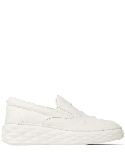 Jimmy Choo Diamond Slip-on Sneakers In White