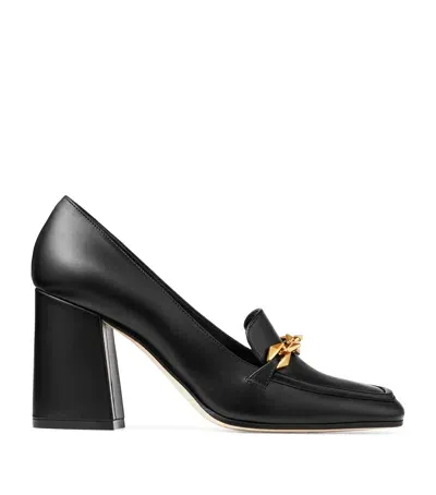 Jimmy Choo Diamond Tilda 85 Heeled Loafers In Black