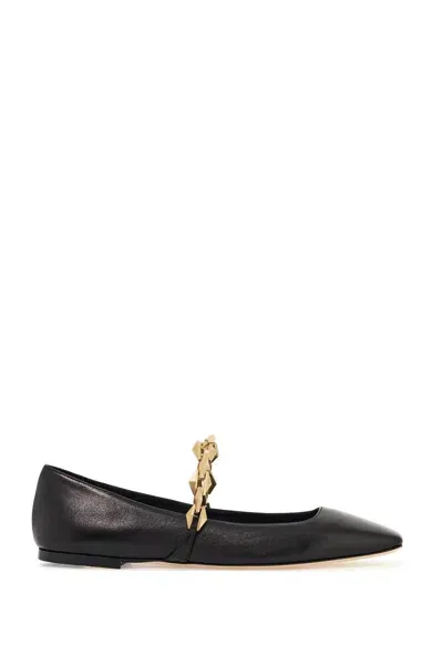 Jimmy Choo Black Nappa Leather Tilda Ballerinas