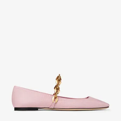 Jimmy Choo Diamond Tilda Leather Ballerina Shoes In Pink